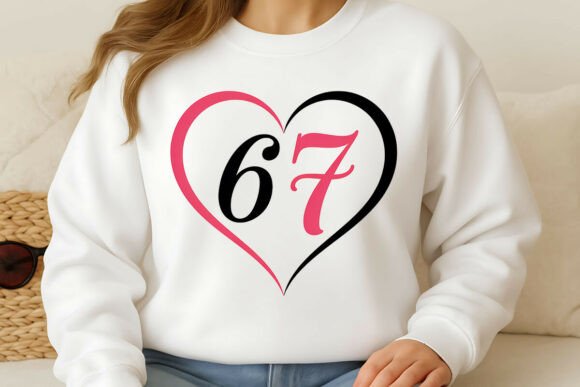 67 Heart Number PNG: A Unique Digital Design for Creative and Commercial Use