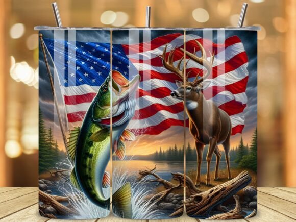 American Bass Deer Flag Tumbler Wrap PNG: A Creative Solution for Custom Drinkware