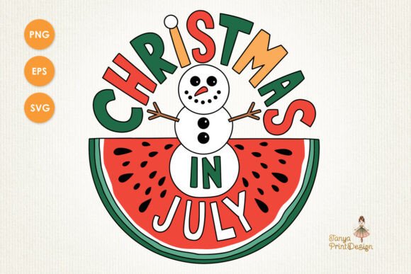 Christmas in July Snowman SVG PNG Design