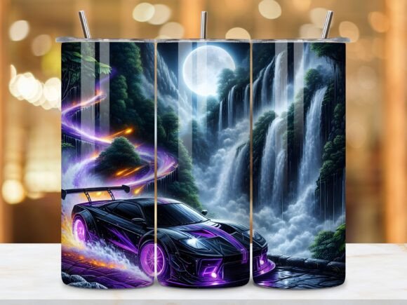 Classic Muscle Car 20oz Tumbler Wrap PNG: A Perfect Blend of Nostalgia and Modern Design