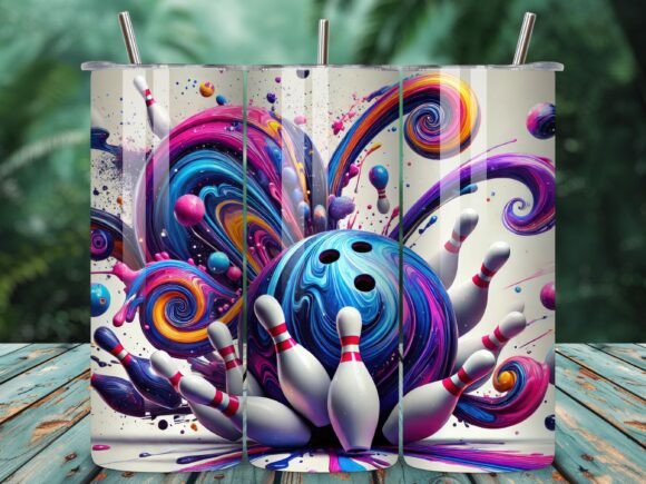 Colorful Bowling Strike Tumbler Wrap: A Creative Solution for Custom Tumblers