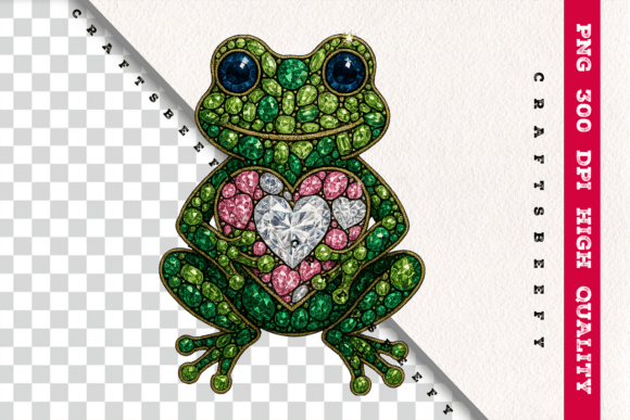 Faux Rhinestone Frog PNG: A Unique Digital Design for Creative Projects