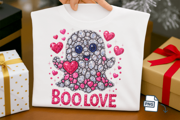 Faux Rhinestone Ghost PNG
