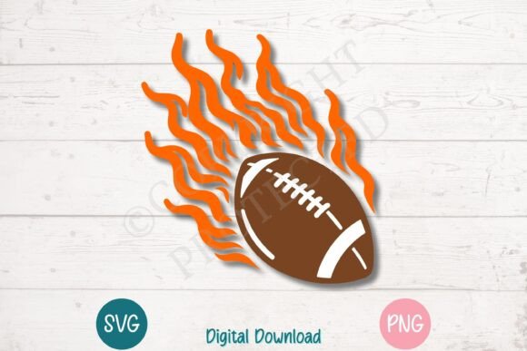 Flaming Football Action Sports Illustrat: A Dynamic Design for Sports Enthusiasts
