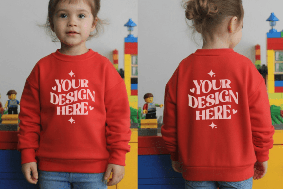 Gildan 18000B Kids Sweatshirt Mockup 29