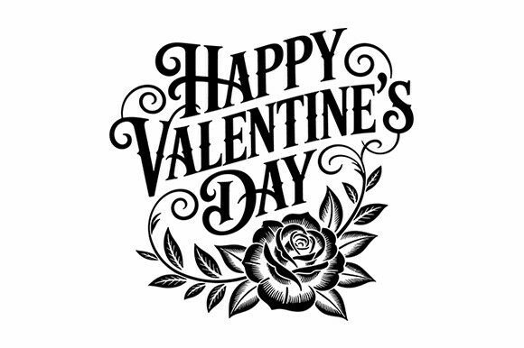 Happy Valentines Day Rose SVG