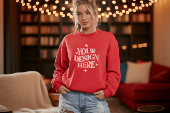 Kids Gildan 18000B Crewneck Mockup 49