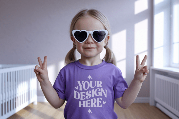 Kids Gildan 5000B T-shirt Mockup 38