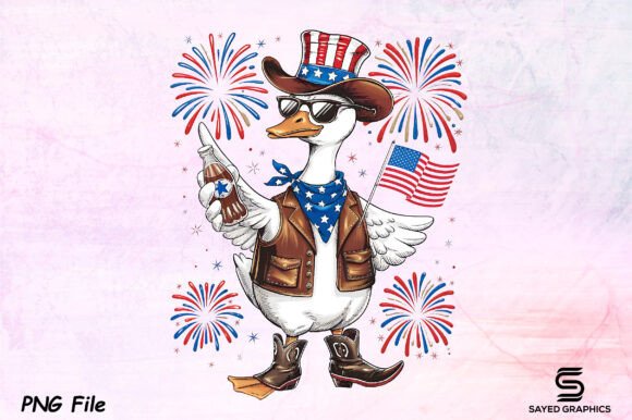 Patriotic Goose 4th of July USA America