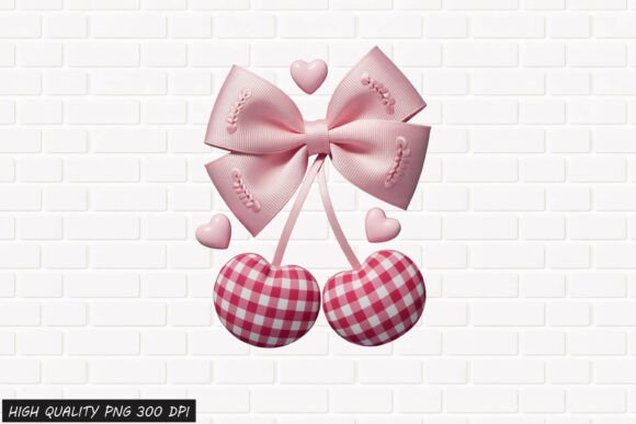 Pink Bow Heart Clipart PNG