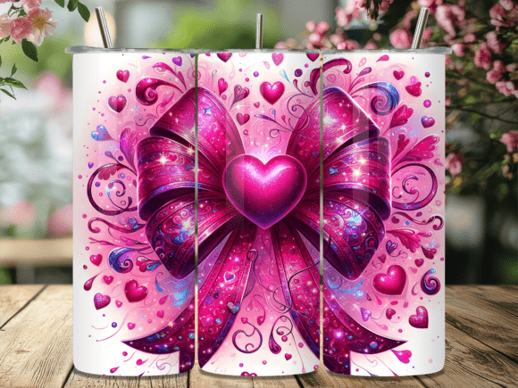 Pink Heart Coquette Bow Tumbler Wrap: A Perfect Blend of Elegance and Functionality