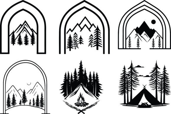 Rustic Camping Silhouette Design Set: A Timeless Addition to Your Creative Toolkit