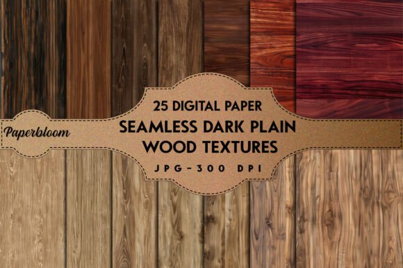 Seamless Dark Plain Wood Textures Pack