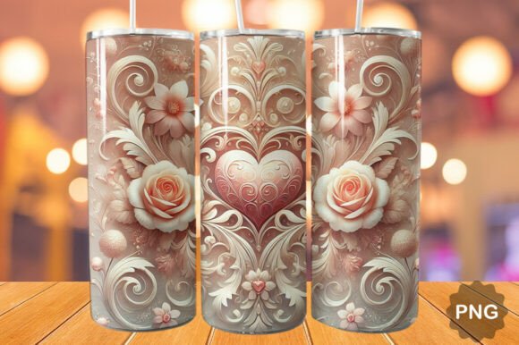 Seamless Heart Valentine Tumbler Wrap: A Perfect Digital Design for Crafting Enthusiasts