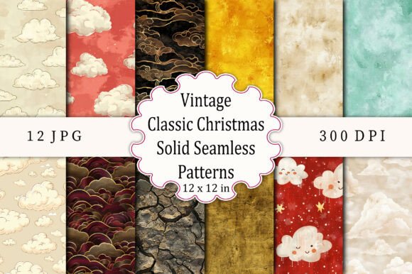 Vintage Classic Christmas Solid Seamless Patterns: A Timeless Addition to Your Creative Projects