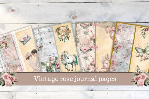 Vintage Rose Junk Journal Pages
