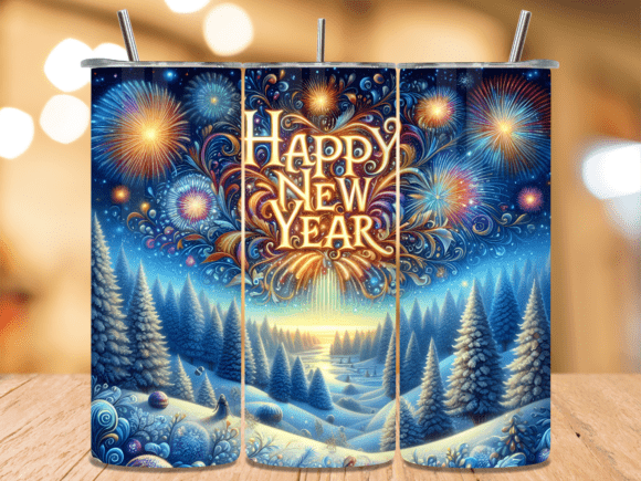 Winter Snowy Forest New Year Tumbler PNG: A Perfect Addition for Your 20oz Tumblers